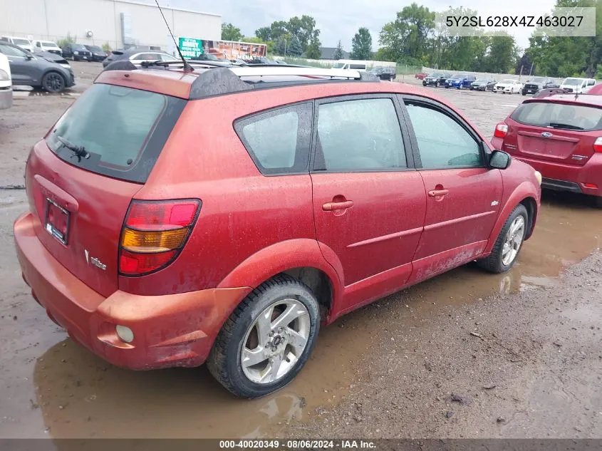 2004 Pontiac Vibe VIN: 5Y2SL628X4Z463027 Lot: 40020349