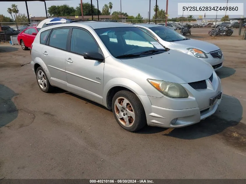 2004 Pontiac Vibe VIN: 5Y2SL62834Z449860 Lot: 40210186