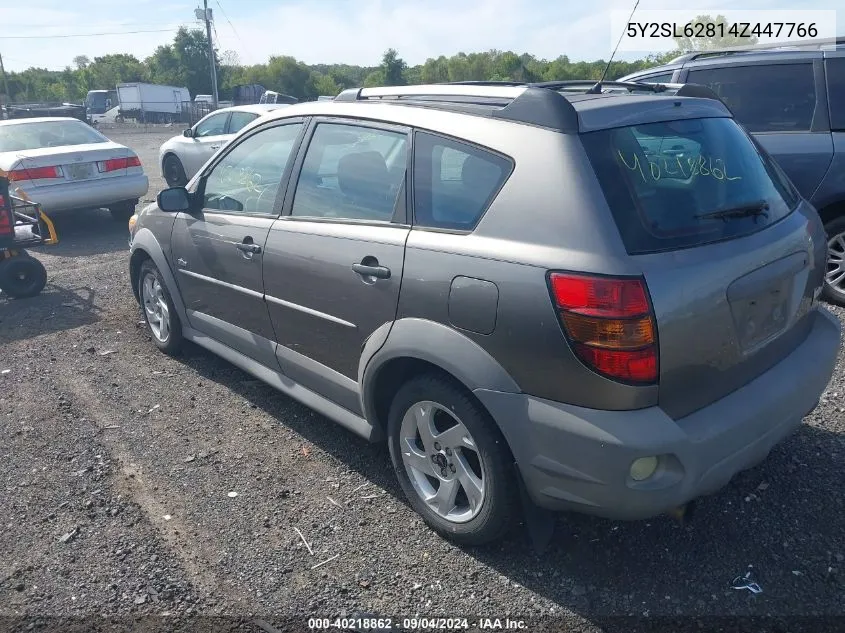 2004 Pontiac Vibe VIN: 5Y2SL62814Z447766 Lot: 40218862