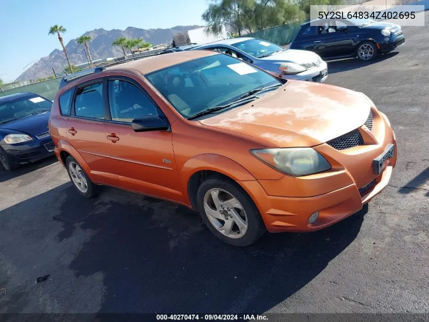 2004 Pontiac Vibe VIN: 5Y2SL64834Z402695 Lot: 40270474