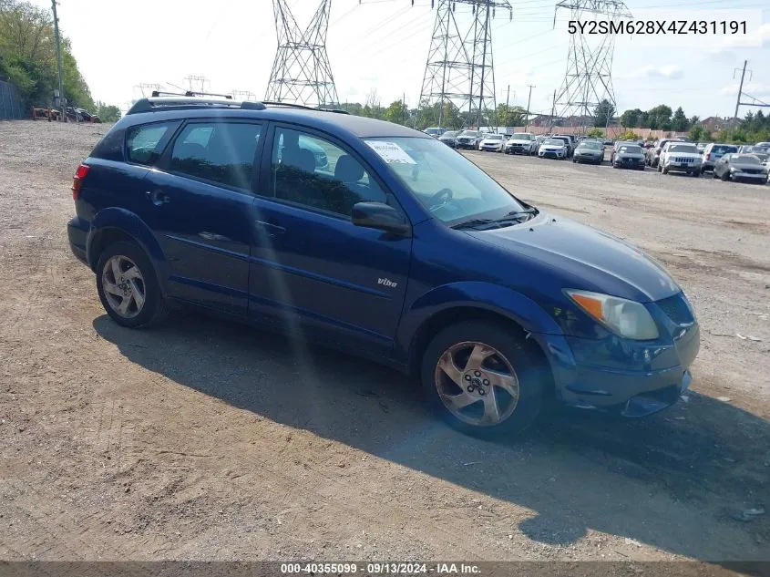 5Y2SM628X4Z431191 2004 Pontiac Vibe