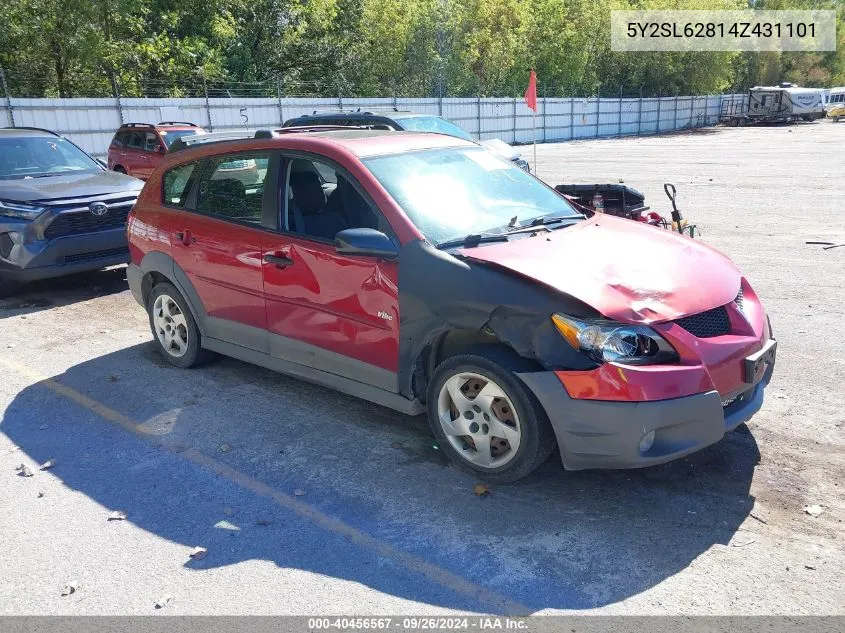 2004 Pontiac Vibe VIN: 5Y2SL62814Z431101 Lot: 40456567