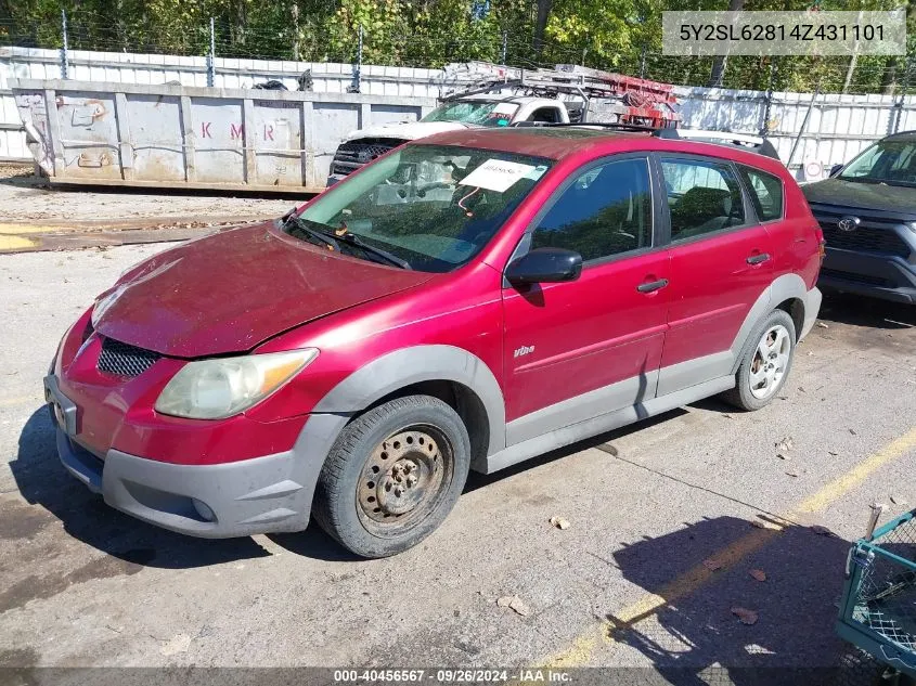 2004 Pontiac Vibe VIN: 5Y2SL62814Z431101 Lot: 40456567