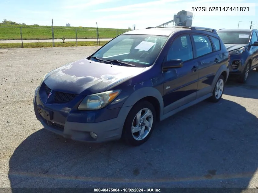 2004 Pontiac Vibe VIN: 5Y2SL62814Z441871 Lot: 40475004