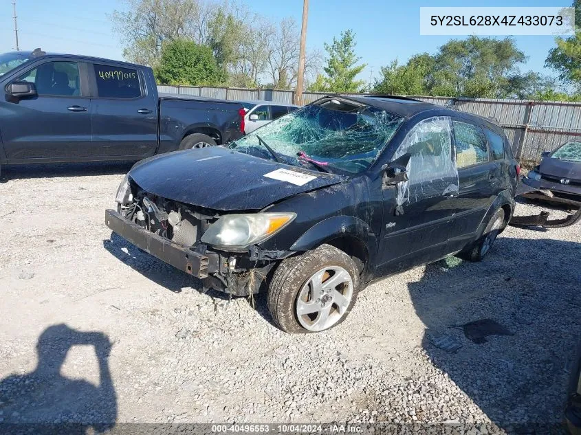 2004 Pontiac Vibe VIN: 5Y2SL628X4Z433073 Lot: 40496553