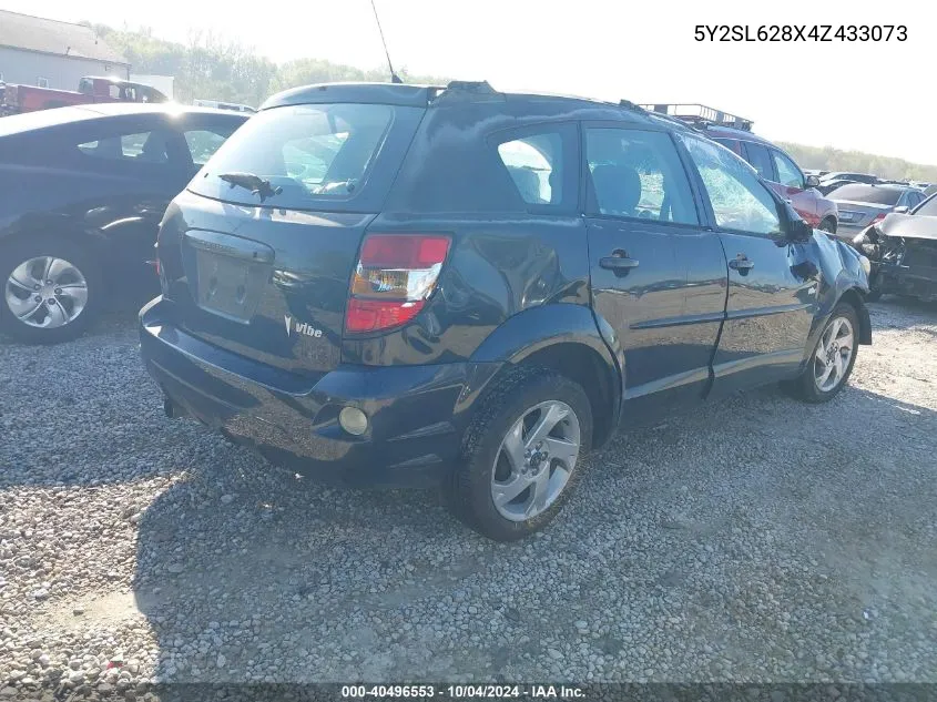 2004 Pontiac Vibe VIN: 5Y2SL628X4Z433073 Lot: 40496553