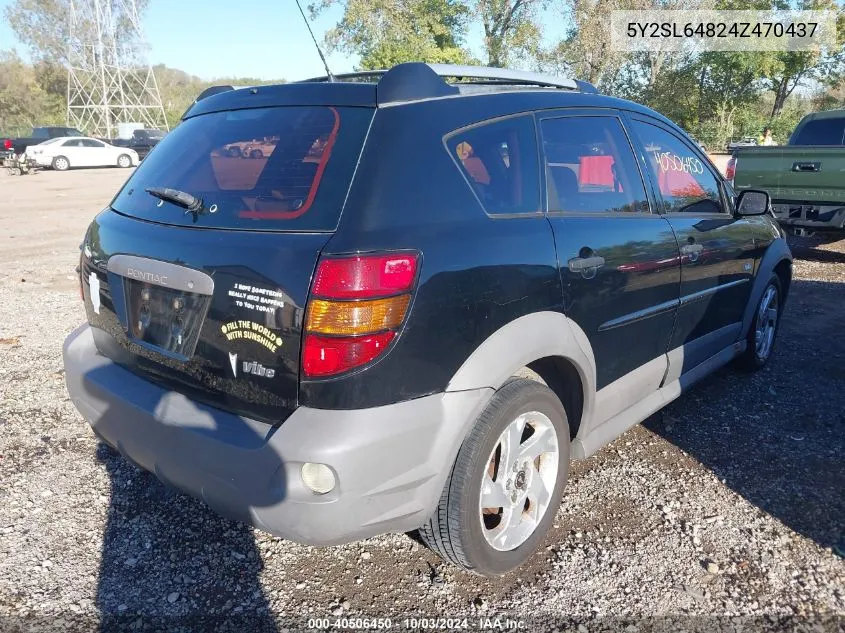 2004 Pontiac Vibe VIN: 5Y2SL64824Z470437 Lot: 40506450