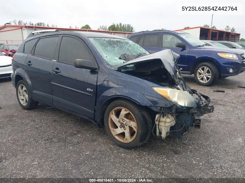 2004 Pontiac Vibe VIN: 5Y2SL62854Z442764 Lot: 40518401