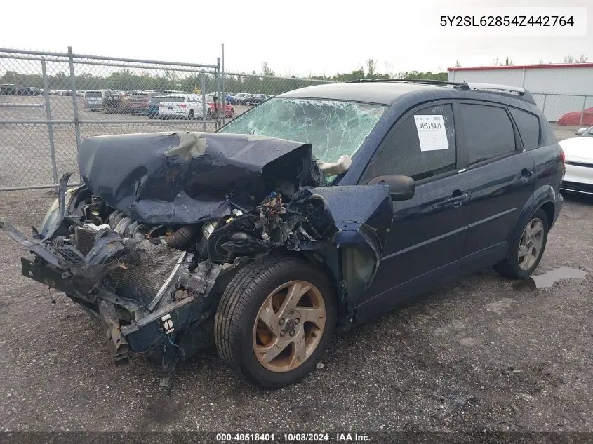 2004 Pontiac Vibe VIN: 5Y2SL62854Z442764 Lot: 40518401