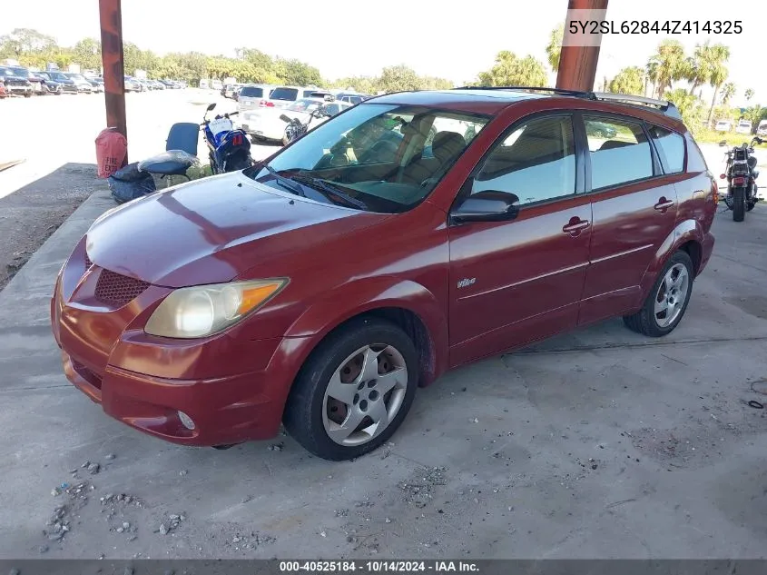 2004 Pontiac Vibe VIN: 5Y2SL62844Z414325 Lot: 40525184