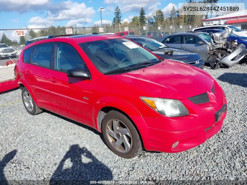 2004 Pontiac Vibe VIN: 5Y2SL62844Z451889 Lot: 40532876