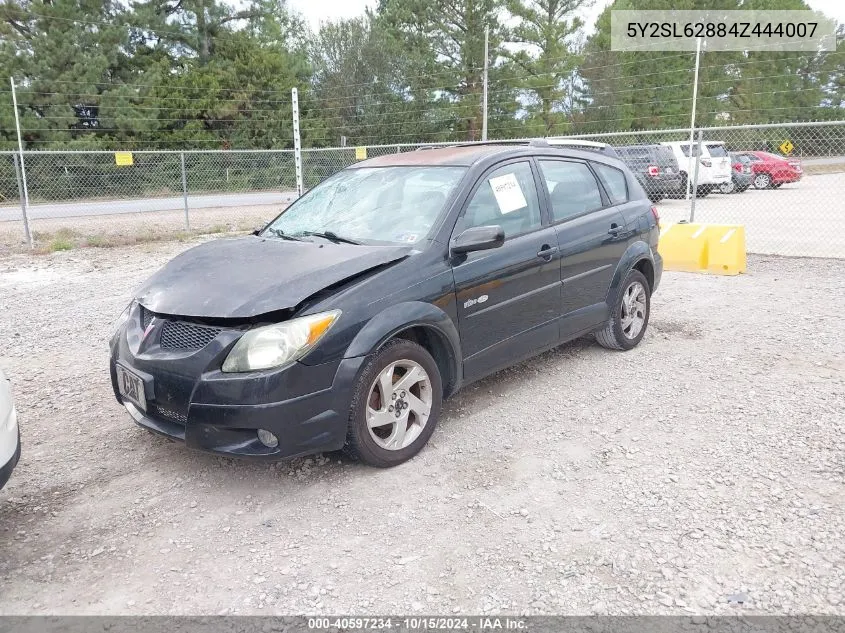 2004 Pontiac Vibe VIN: 5Y2SL62884Z444007 Lot: 40597234