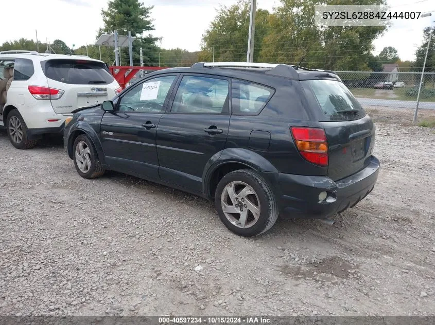 2004 Pontiac Vibe VIN: 5Y2SL62884Z444007 Lot: 40597234