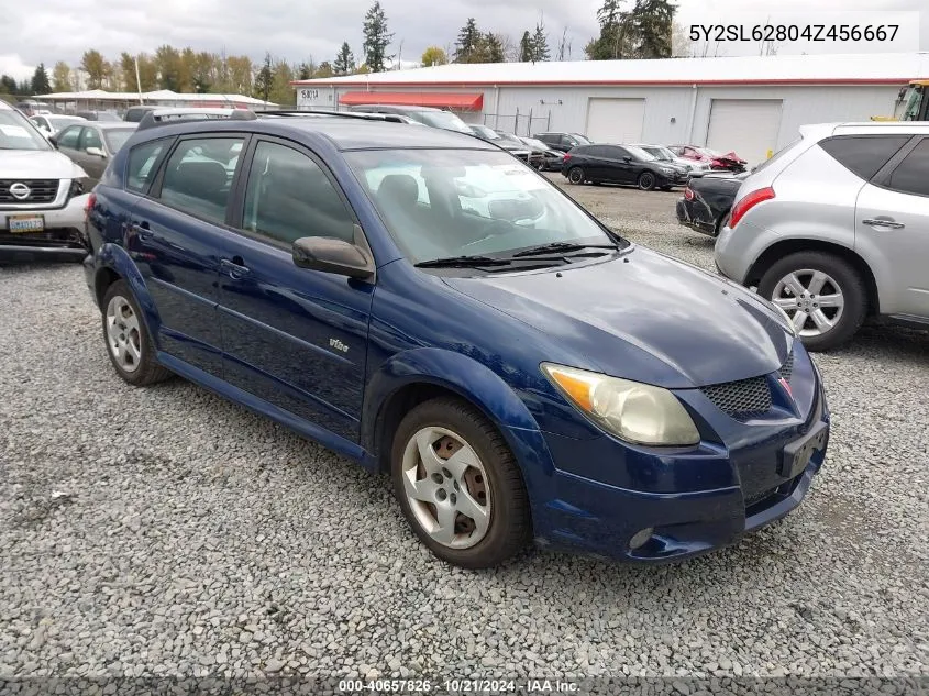 2004 Pontiac Vibe VIN: 5Y2SL62804Z456667 Lot: 40657826