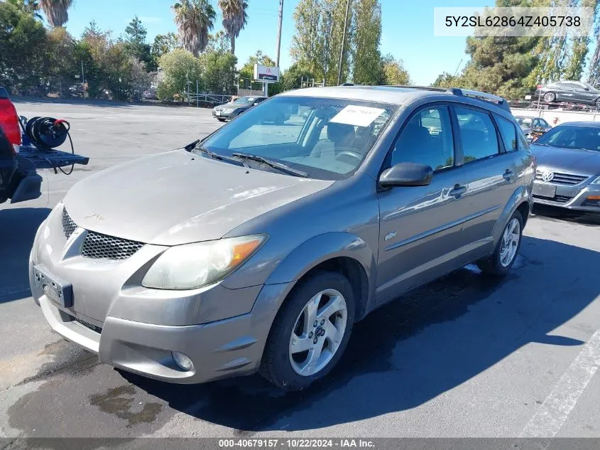 2004 Pontiac Vibe VIN: 5Y2SL62864Z405738 Lot: 40679157