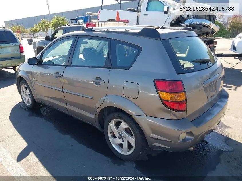 2004 Pontiac Vibe VIN: 5Y2SL62864Z405738 Lot: 40679157