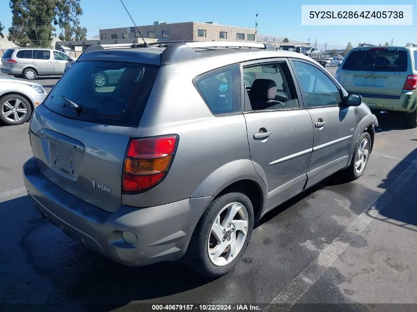 2004 Pontiac Vibe VIN: 5Y2SL62864Z405738 Lot: 40679157