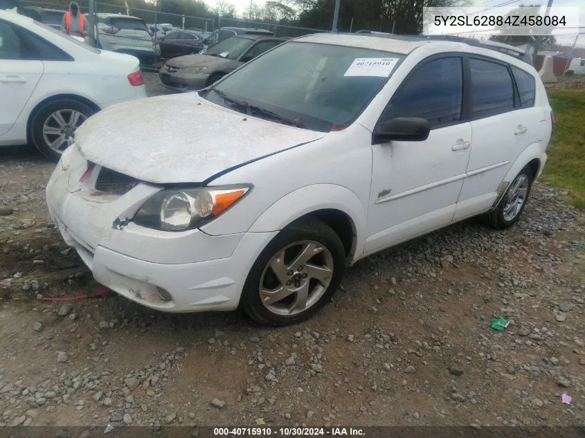 2004 Pontiac Vibe VIN: 5Y2SL62884Z458084 Lot: 40715910