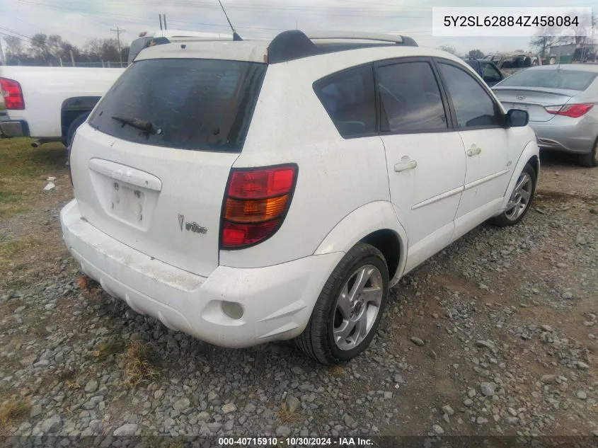 2004 Pontiac Vibe VIN: 5Y2SL62884Z458084 Lot: 40715910