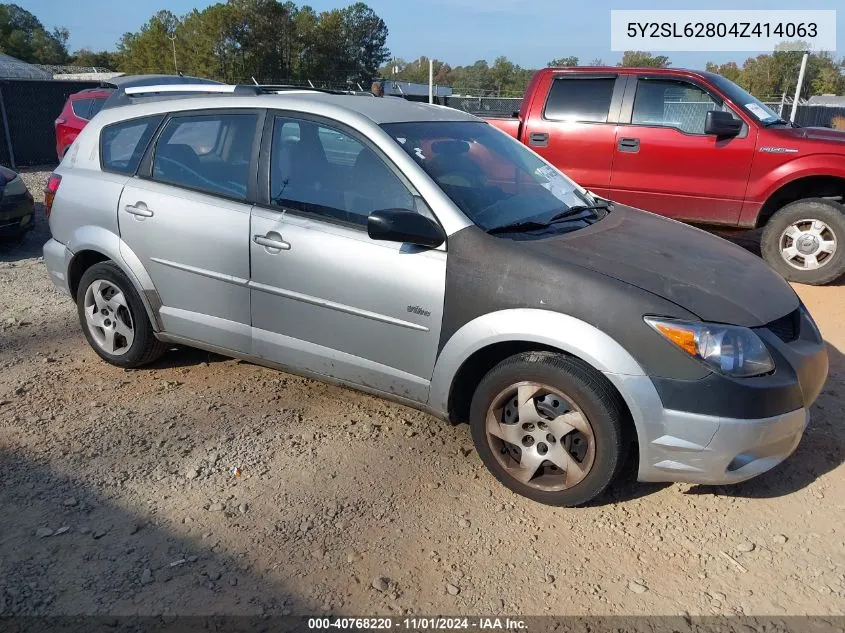 2004 Pontiac Vibe VIN: 5Y2SL62804Z414063 Lot: 40768220