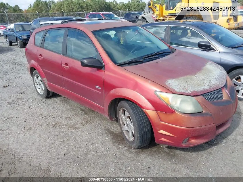 2004 Pontiac Vibe VIN: 5Y2SL62834Z450913 Lot: 40790353