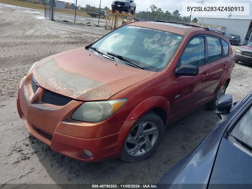 2004 Pontiac Vibe VIN: 5Y2SL62834Z450913 Lot: 40790353