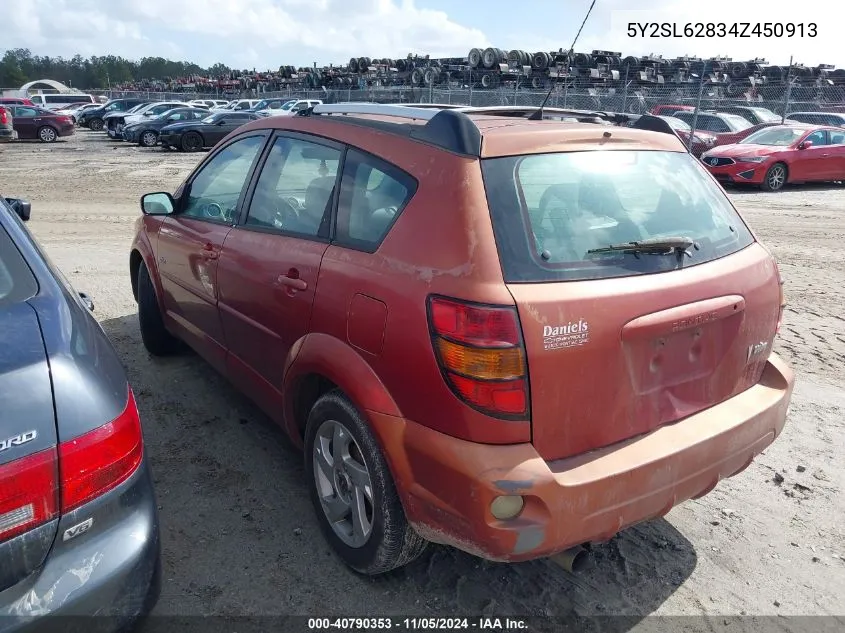 2004 Pontiac Vibe VIN: 5Y2SL62834Z450913 Lot: 40790353