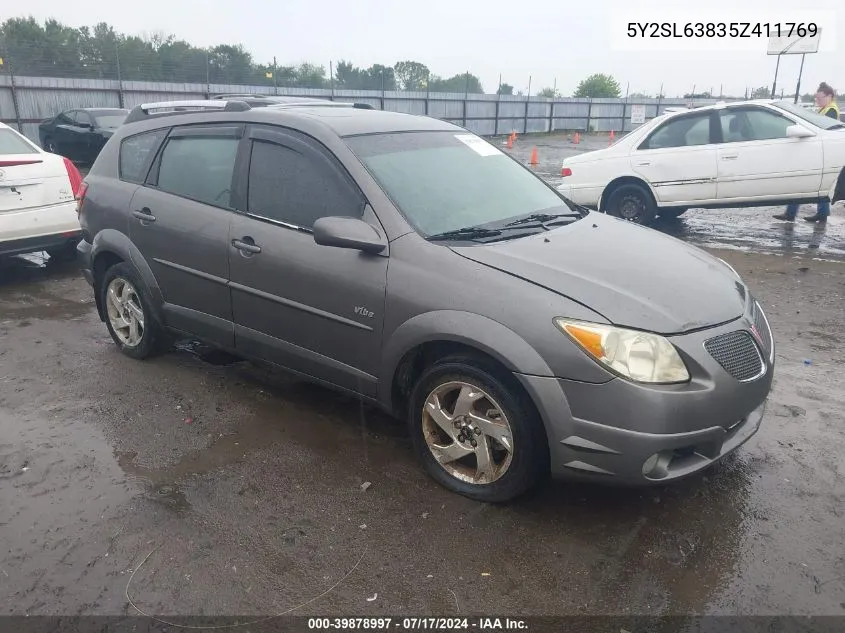 2005 Pontiac Vibe VIN: 5Y2SL63835Z411769 Lot: 39878997