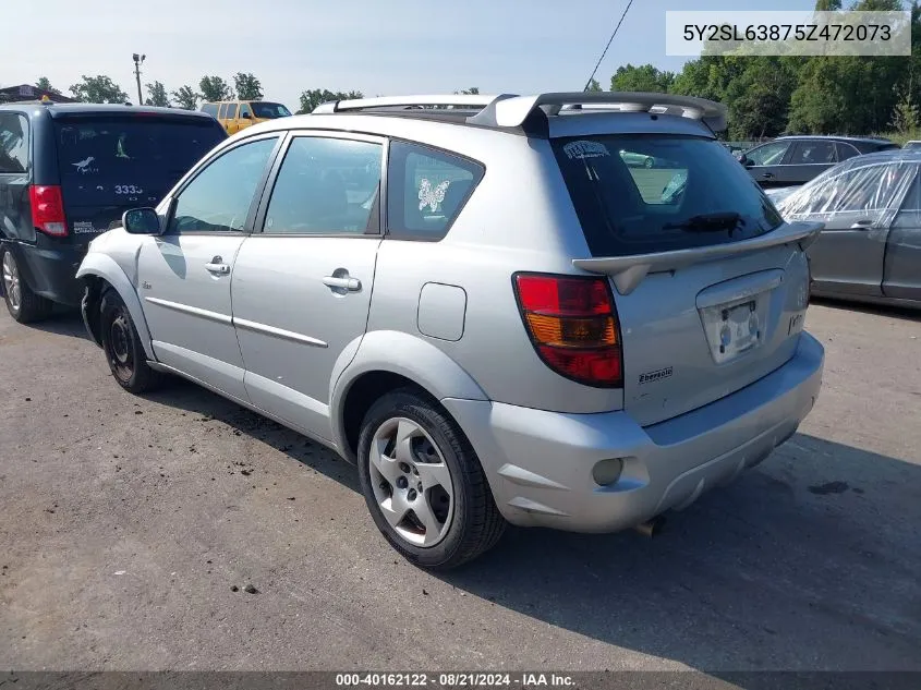 2005 Pontiac Vibe VIN: 5Y2SL63875Z472073 Lot: 40162122