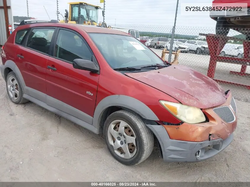 5Y2SL63845Z472922 2005 Pontiac Vibe