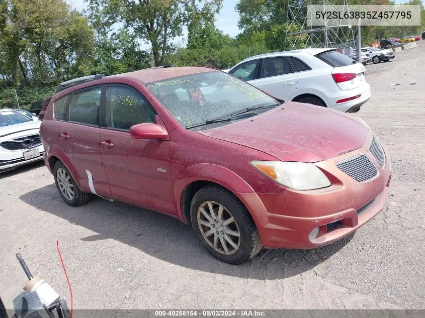 2005 Pontiac Vibe VIN: 5Y2SL63835Z457795 Lot: 40258154