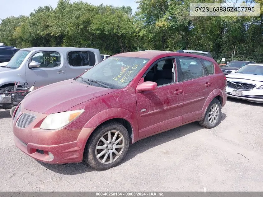 2005 Pontiac Vibe VIN: 5Y2SL63835Z457795 Lot: 40258154