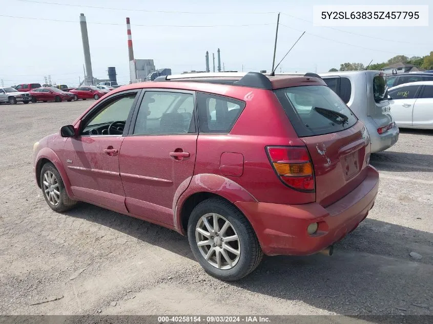 2005 Pontiac Vibe VIN: 5Y2SL63835Z457795 Lot: 40258154