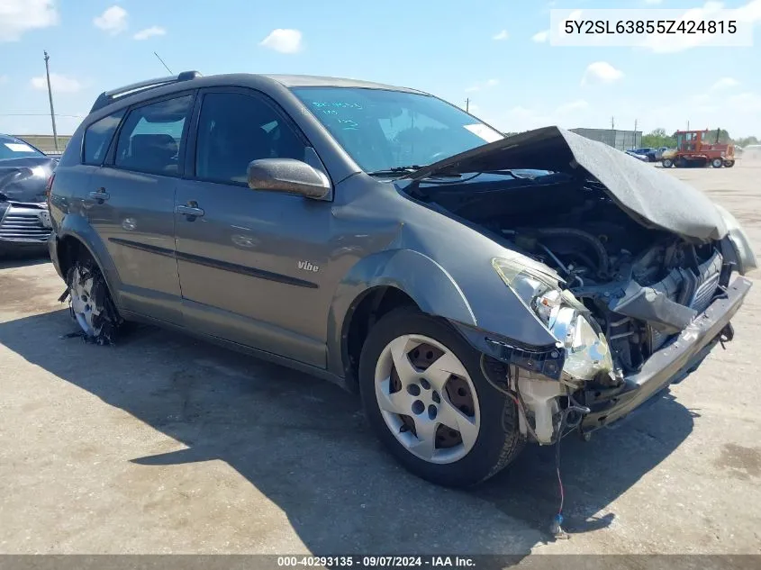 2005 Pontiac Vibe VIN: 5Y2SL63855Z424815 Lot: 40293135