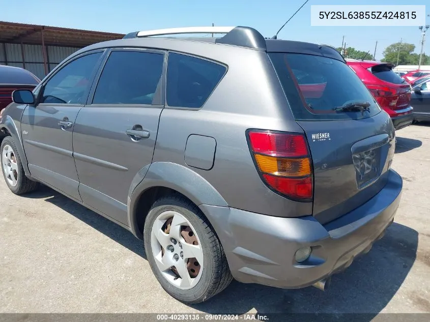 2005 Pontiac Vibe VIN: 5Y2SL63855Z424815 Lot: 40293135