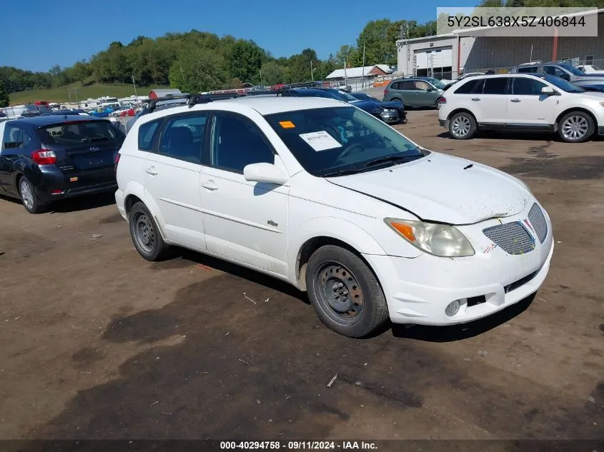 2005 Pontiac Vibe VIN: 5Y2SL638X5Z406844 Lot: 40294758