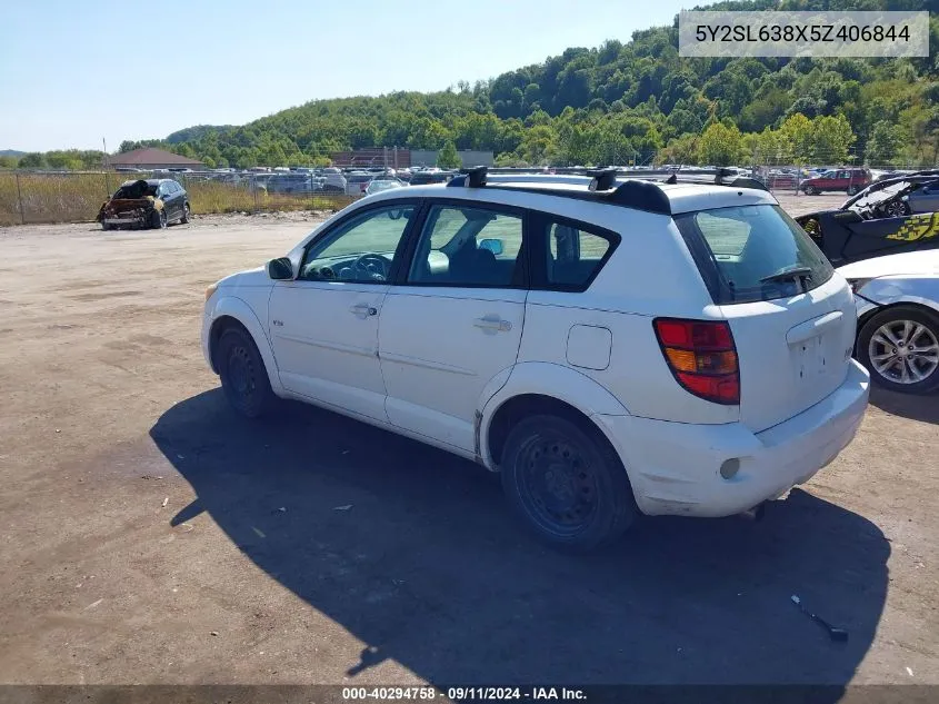 2005 Pontiac Vibe VIN: 5Y2SL638X5Z406844 Lot: 40294758