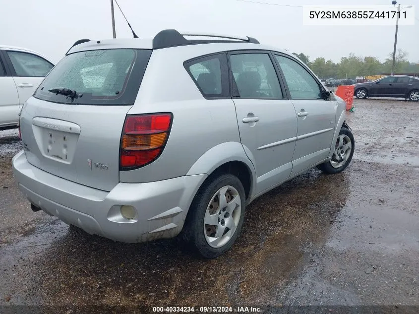 2005 Pontiac Vibe VIN: 5Y2SM63855Z441711 Lot: 40334234