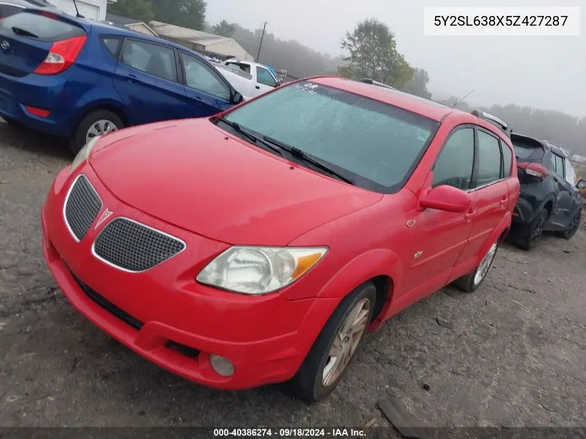 2005 Pontiac Vibe VIN: 5Y2SL638X5Z427287 Lot: 40386274