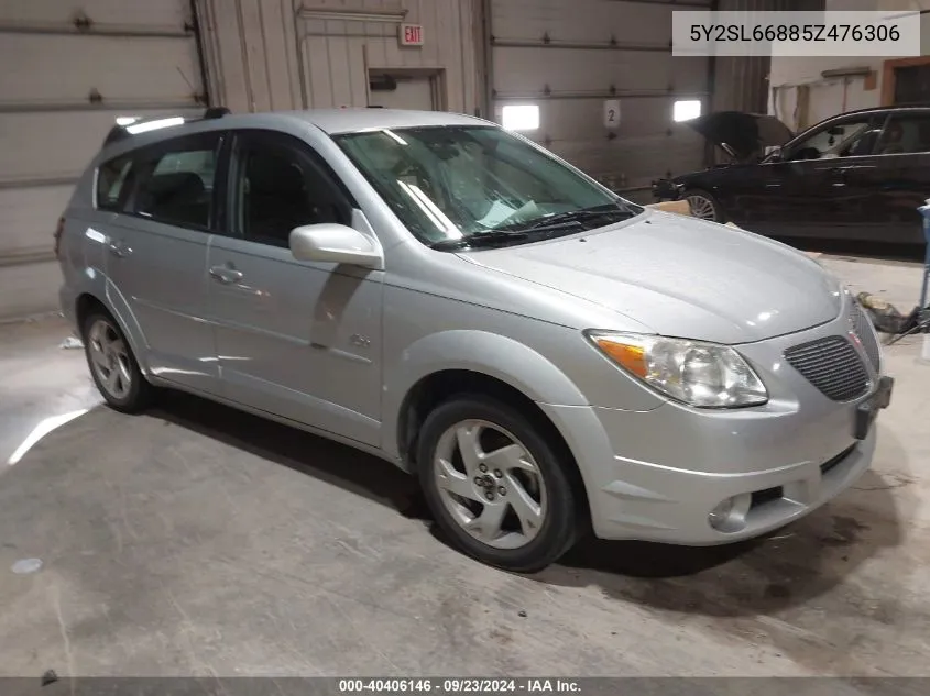 2005 Pontiac Vibe VIN: 5Y2SL66885Z476306 Lot: 40406146