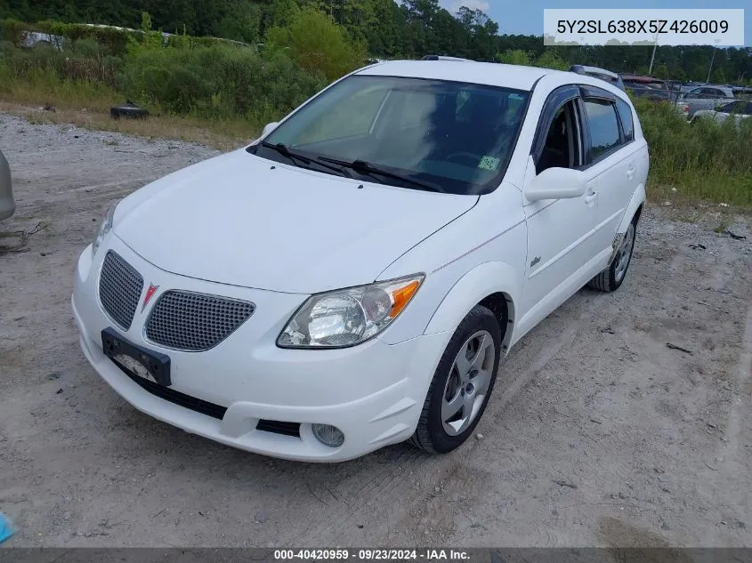 2005 Pontiac Vibe VIN: 5Y2SL638X5Z426009 Lot: 40420959