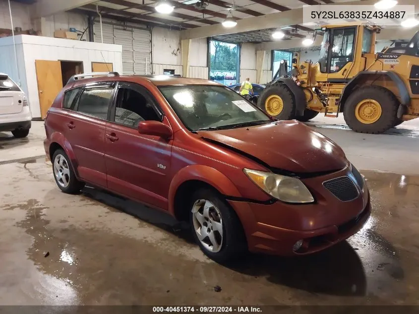 2005 Pontiac Vibe VIN: 5Y2SL63835Z434887 Lot: 40451374