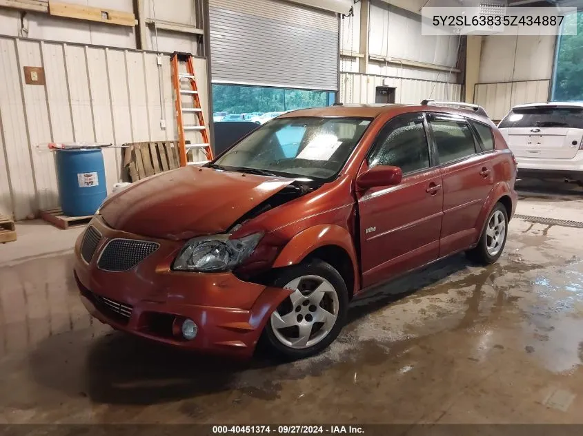 2005 Pontiac Vibe VIN: 5Y2SL63835Z434887 Lot: 40451374