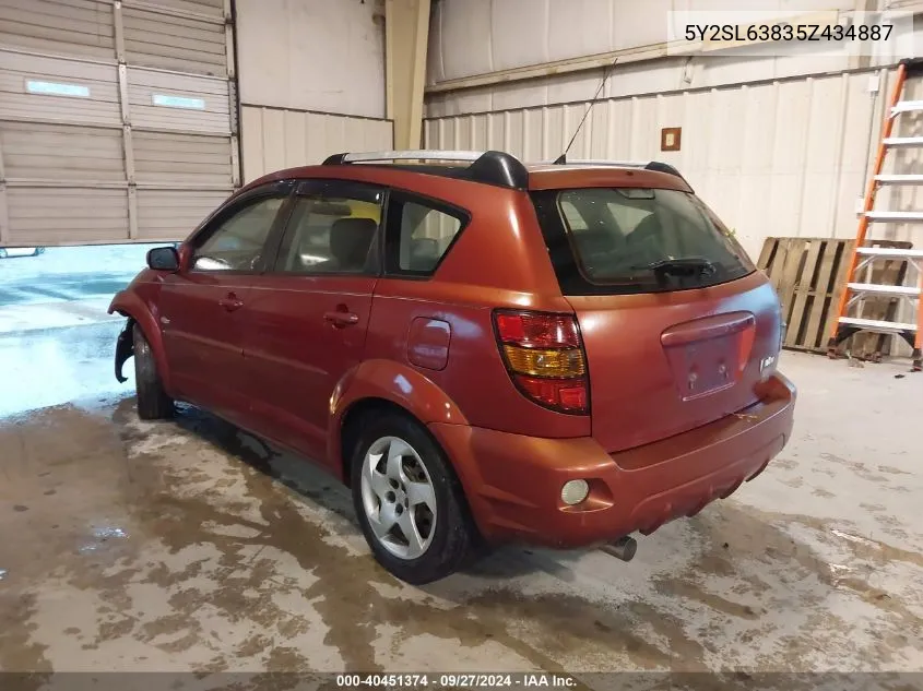 2005 Pontiac Vibe VIN: 5Y2SL63835Z434887 Lot: 40451374