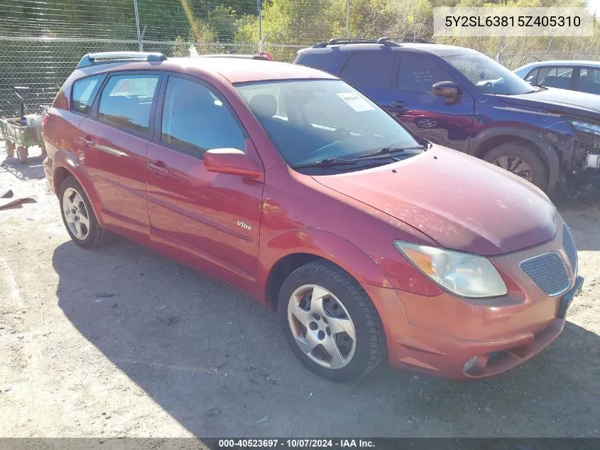 2005 Pontiac Vibe VIN: 5Y2SL63815Z405310 Lot: 40523697