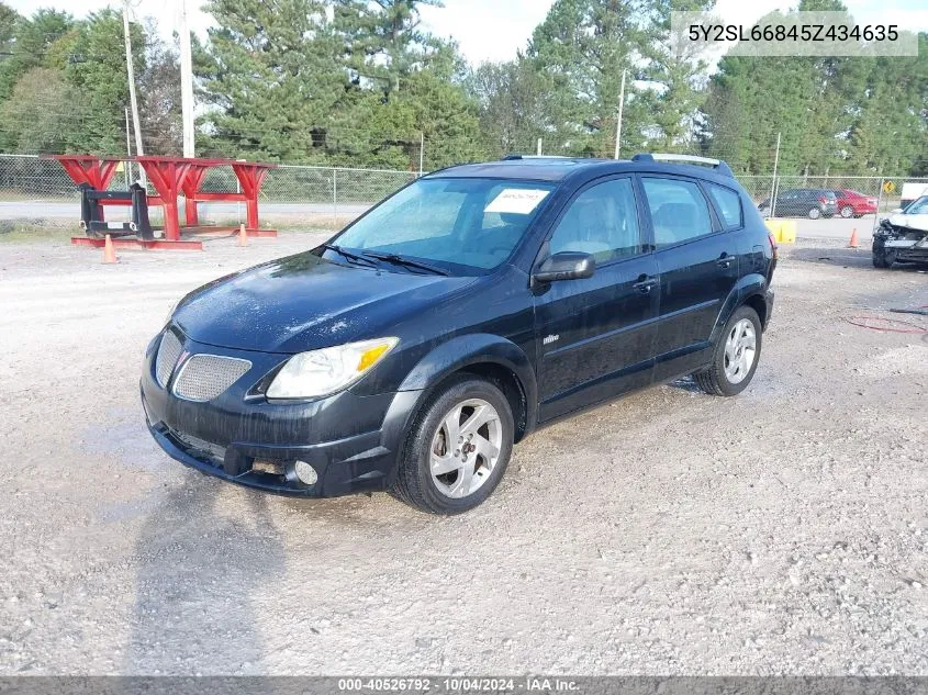 2005 Pontiac Vibe VIN: 5Y2SL66845Z434635 Lot: 40526792