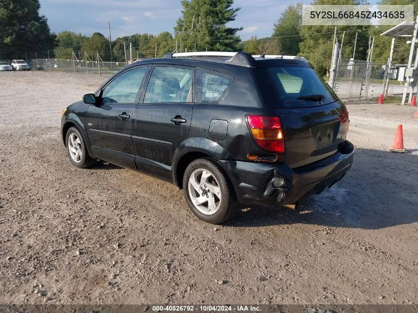 2005 Pontiac Vibe VIN: 5Y2SL66845Z434635 Lot: 40526792