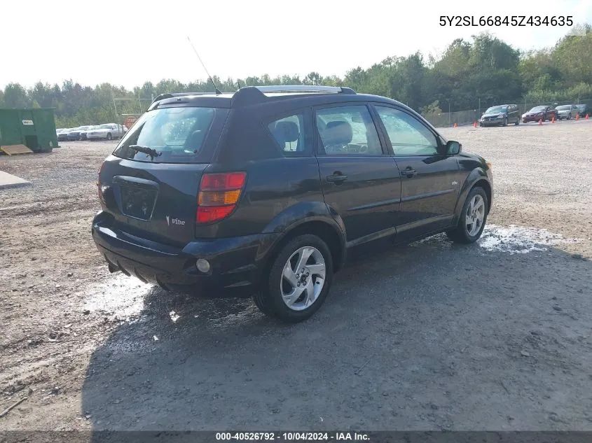 2005 Pontiac Vibe VIN: 5Y2SL66845Z434635 Lot: 40526792