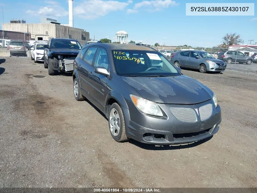 2005 Pontiac Vibe VIN: 5Y2SL63885Z430107 Lot: 40561984