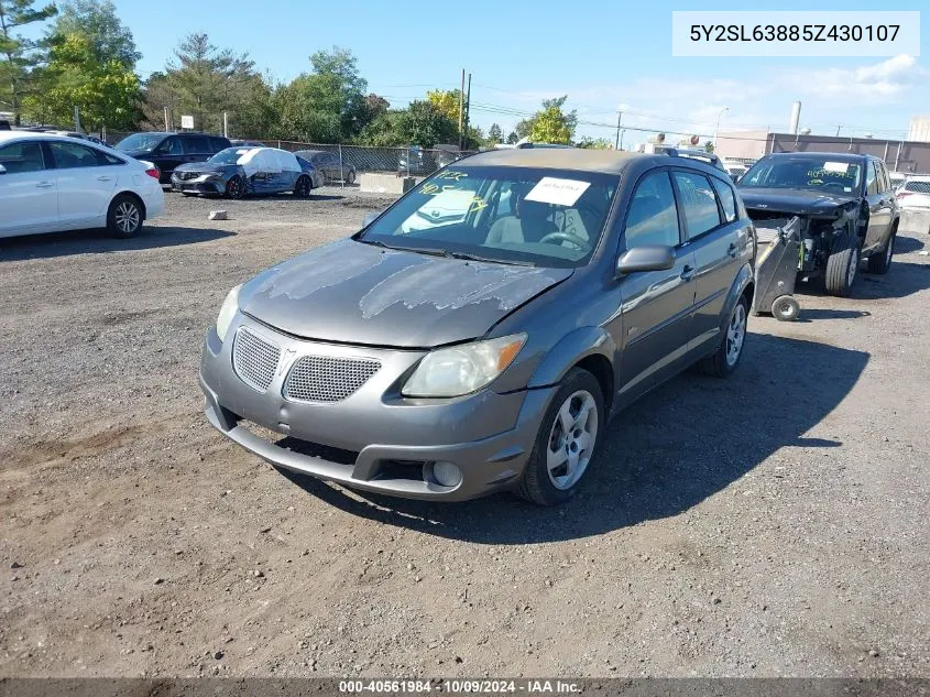 2005 Pontiac Vibe VIN: 5Y2SL63885Z430107 Lot: 40561984